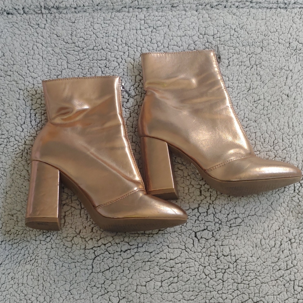 Rose gold platform boots